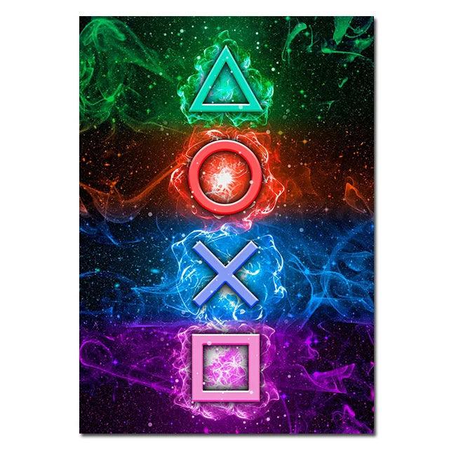 Punk Style Blacklight Gamepad Symbols Canvas Ziggy's Pop Toy Shoppe