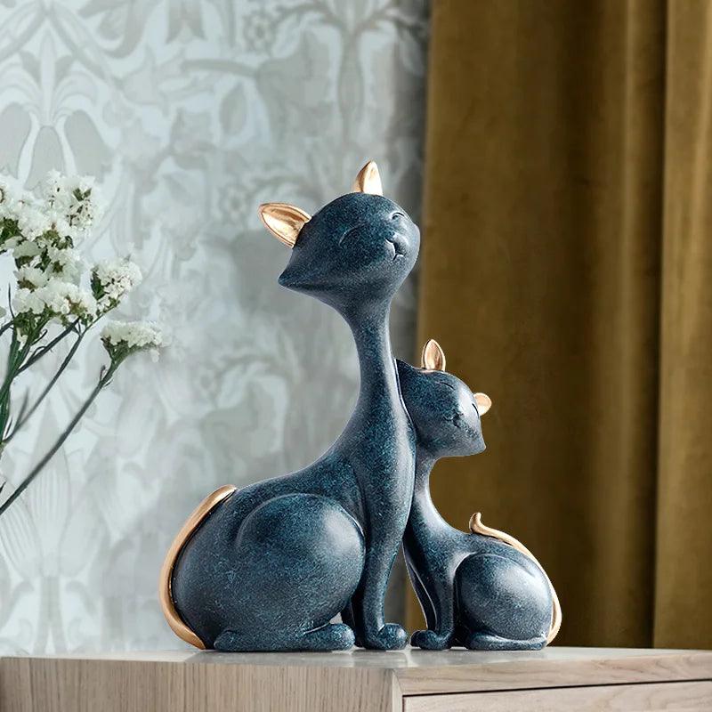 Resin Cat and Kitten Figurines Ziggy's Pop Toy Shoppe