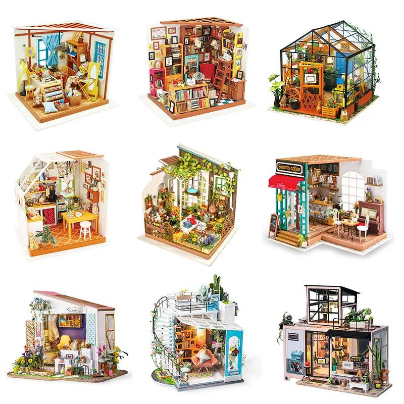 Robotime DIY Sam's Study Wooden Miniature Dollhouse 1:24 Ziggy's Pop Toy Shoppe