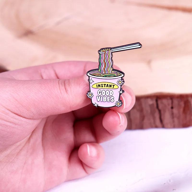 A3266 Instant Good Vibes Noodles Lapel Pin