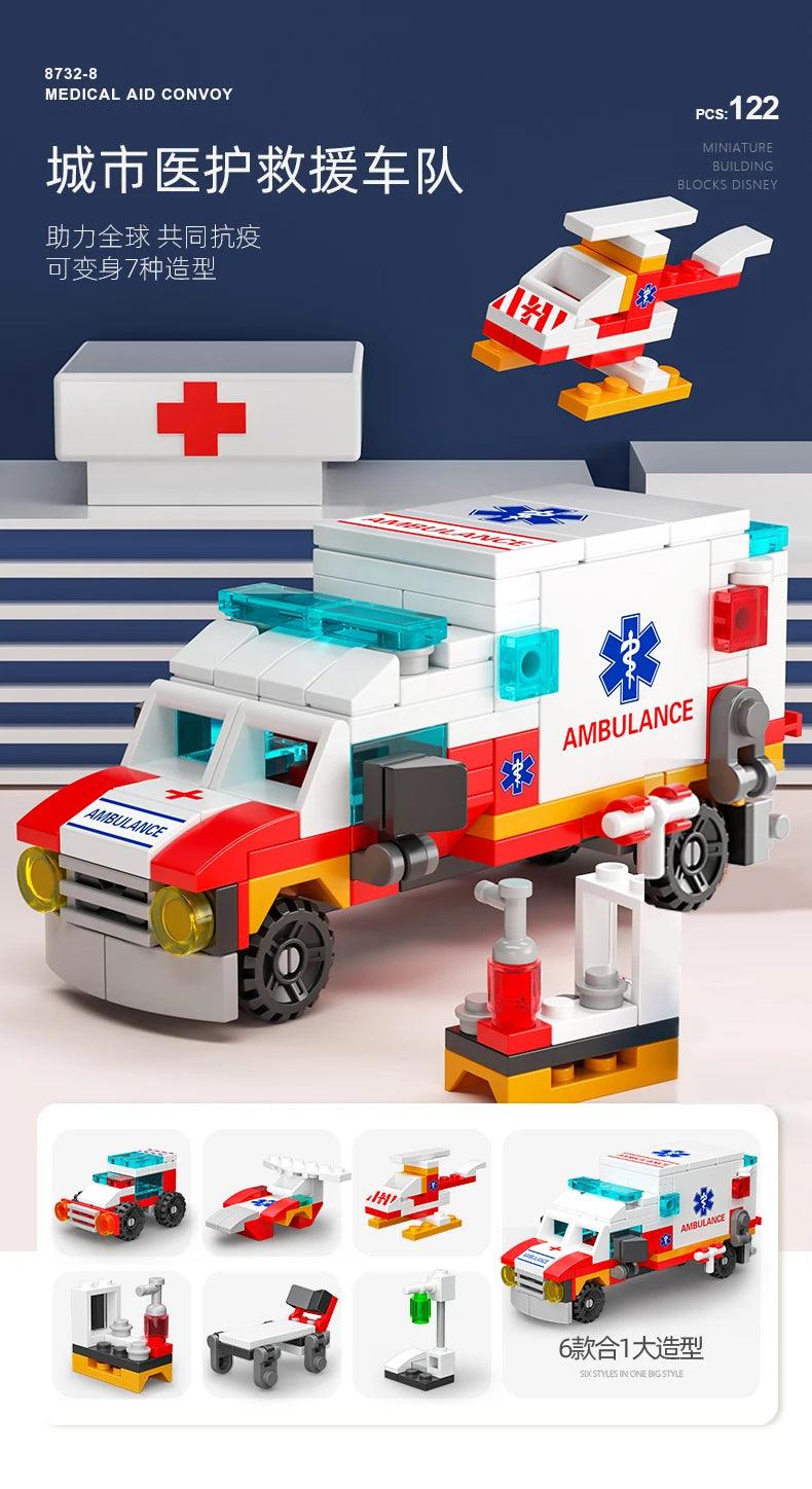 City Response Vehicles and Amenities Building Blocks Sets