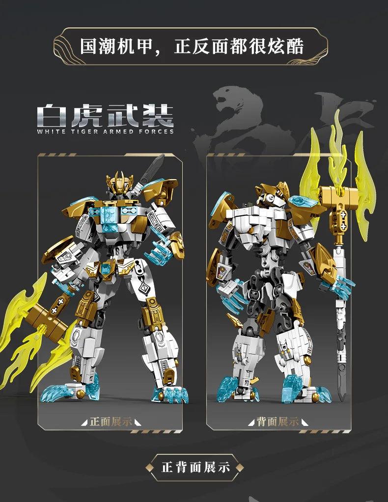 SEMBO BLOCK MECHA OF STEEL White Tiger Holy Armor Mech Ziggy's Pop Toy Shoppe