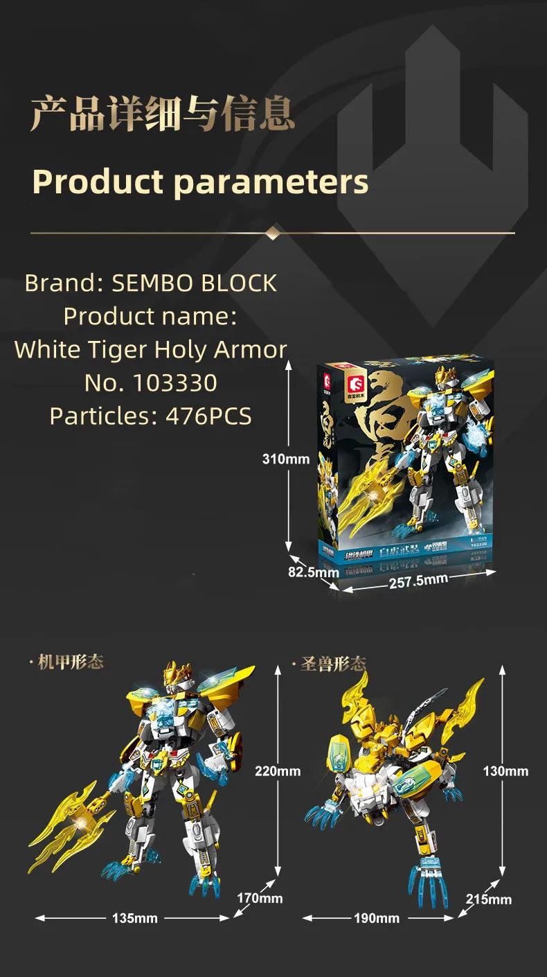SEMBO BLOCK MECHA OF STEEL White Tiger Holy Armor Mech Ziggy's Pop Toy Shoppe