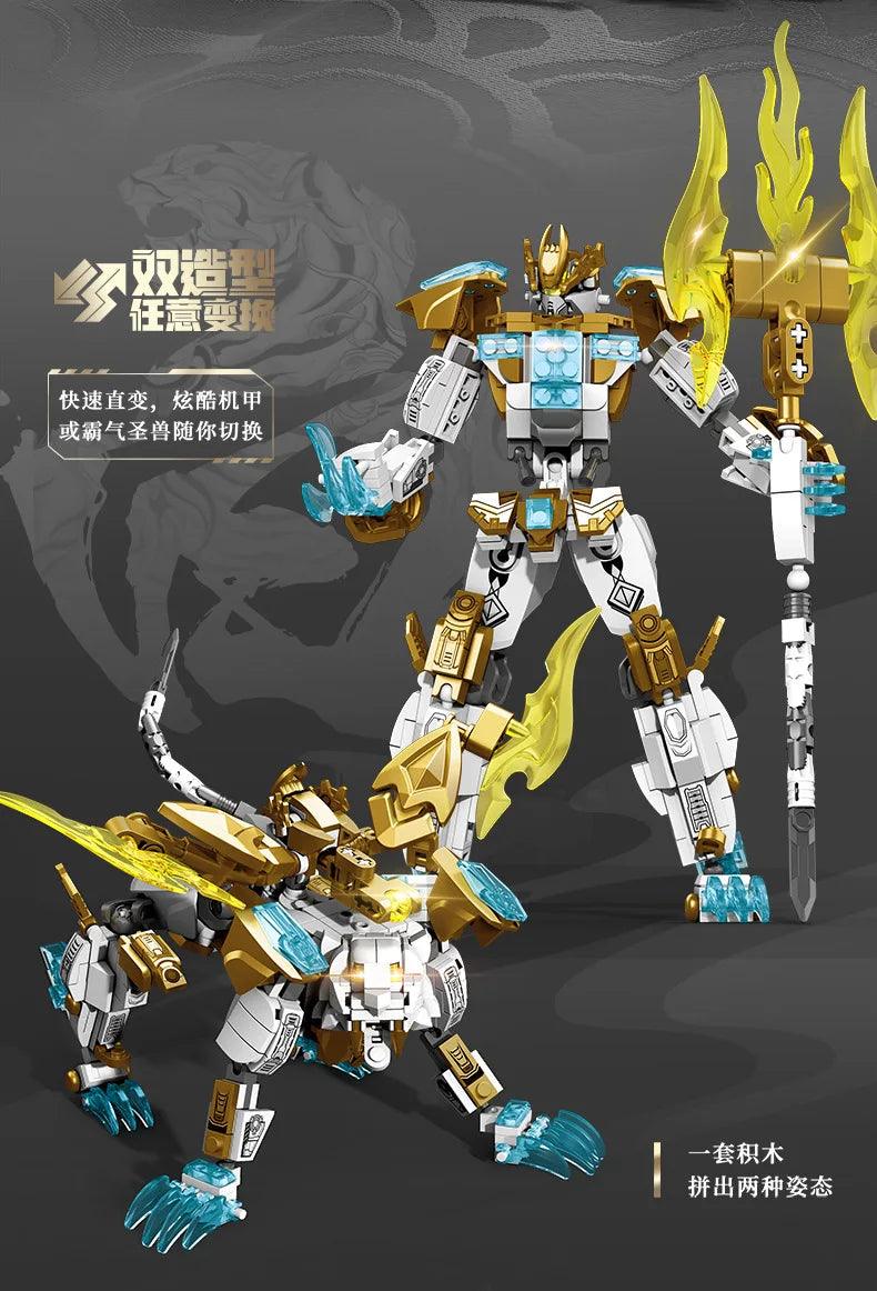 SEMBO BLOCK MECHA OF STEEL White Tiger Holy Armor Mech Ziggy's Pop Toy Shoppe