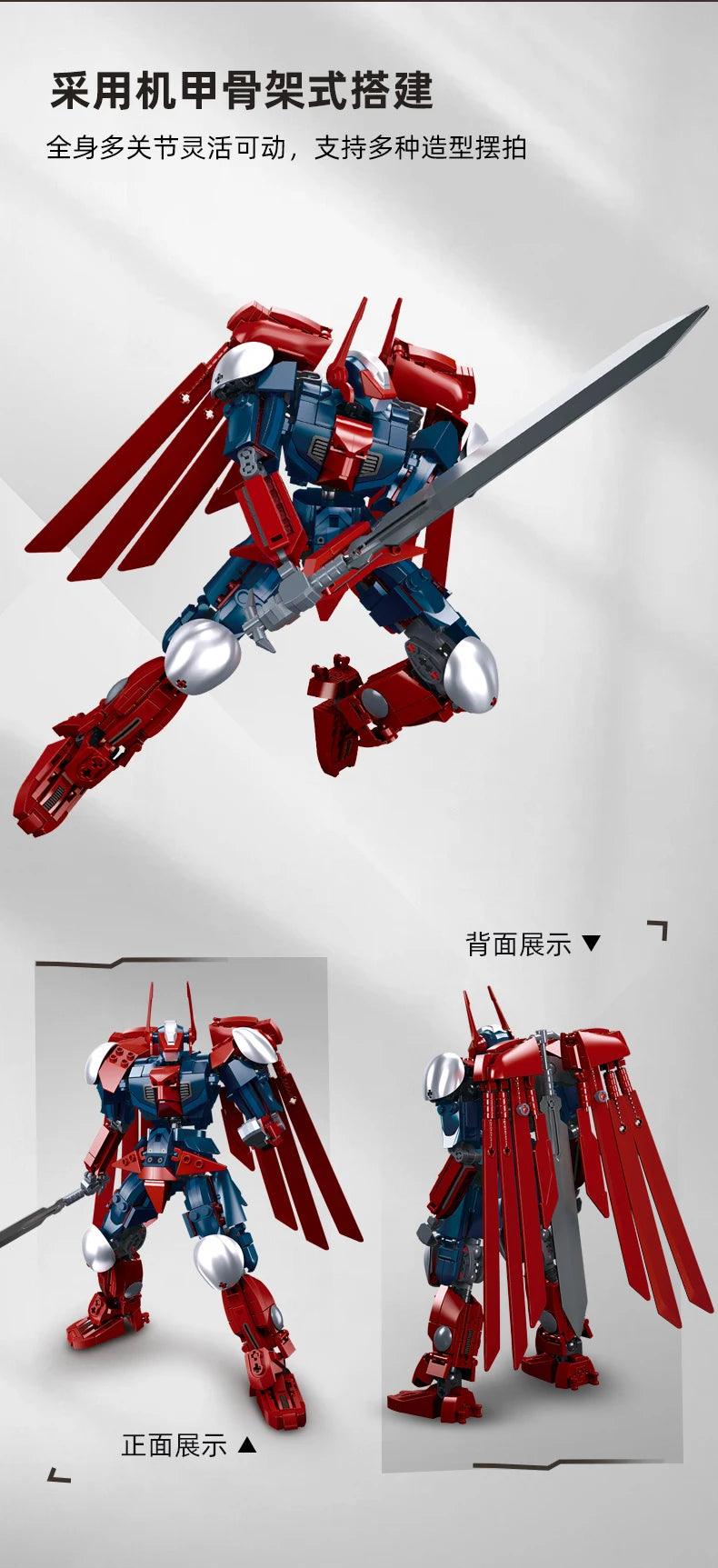 Sluban Armored Angel Swordsman Mech Robot Building Block Model Ziggy's Pop Toy Shoppe