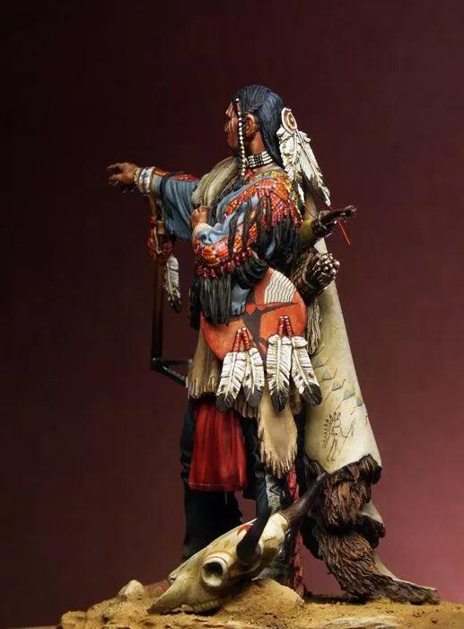 Unassembled 1/24 75mm Sioux Warrior Resin Kit - Unpainted Ziggy's Pop Toy Shoppe