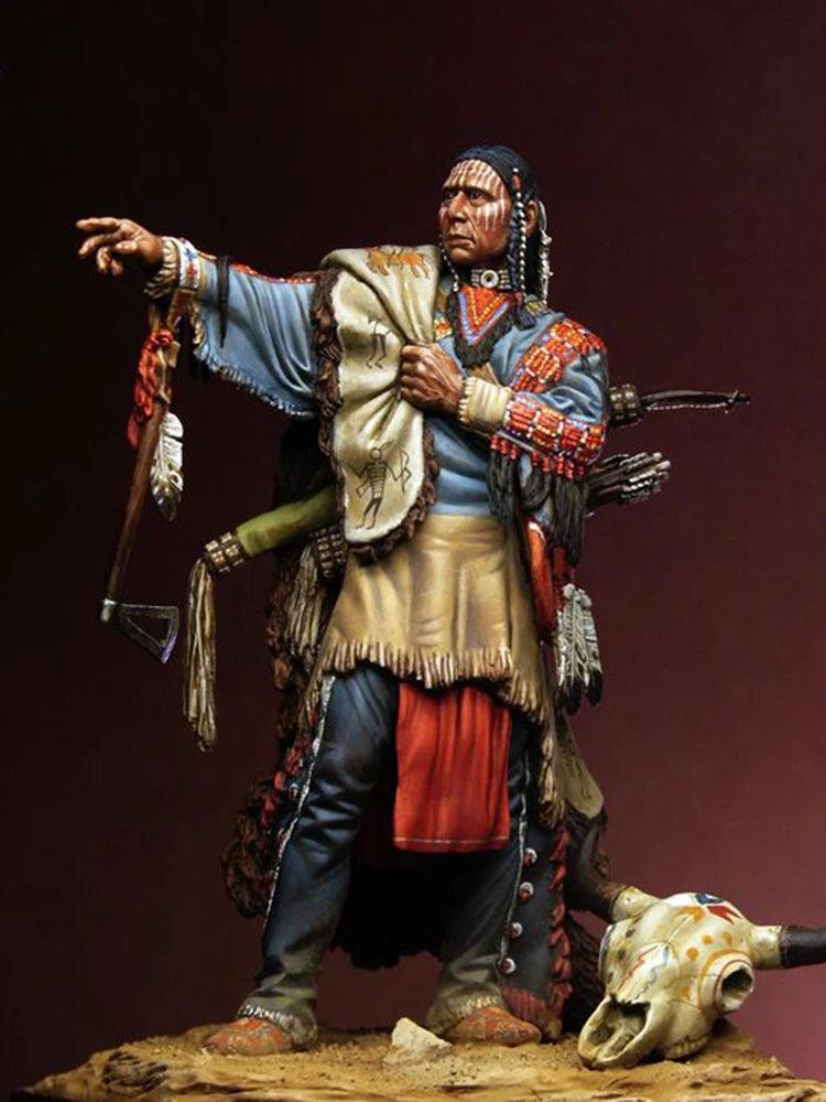 Unassembled 1/24 75mm Sioux Warrior Resin Kit - Unpainted Ziggy's Pop Toy Shoppe