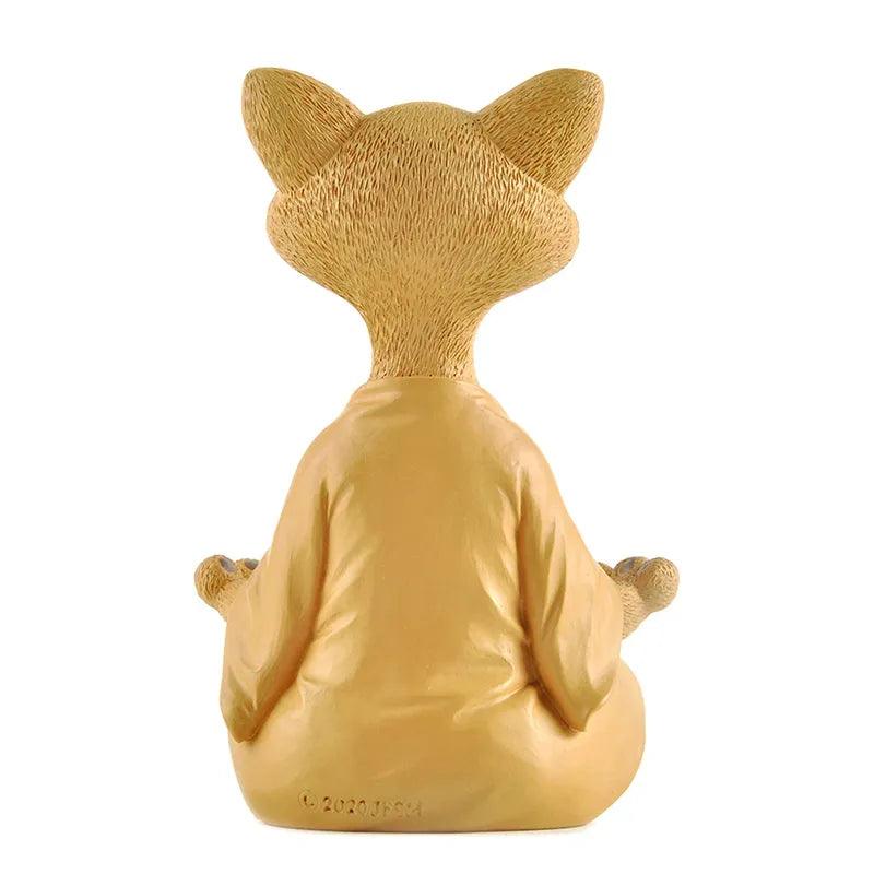 Whimsical Buddha Meditation Cat Figurines Ziggy's Pop Toy Shoppe