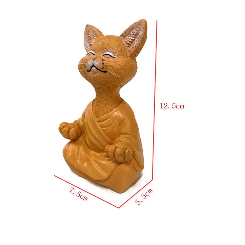 Whimsical Buddha Meditation Cat Figurines Ziggy's Pop Toy Shoppe