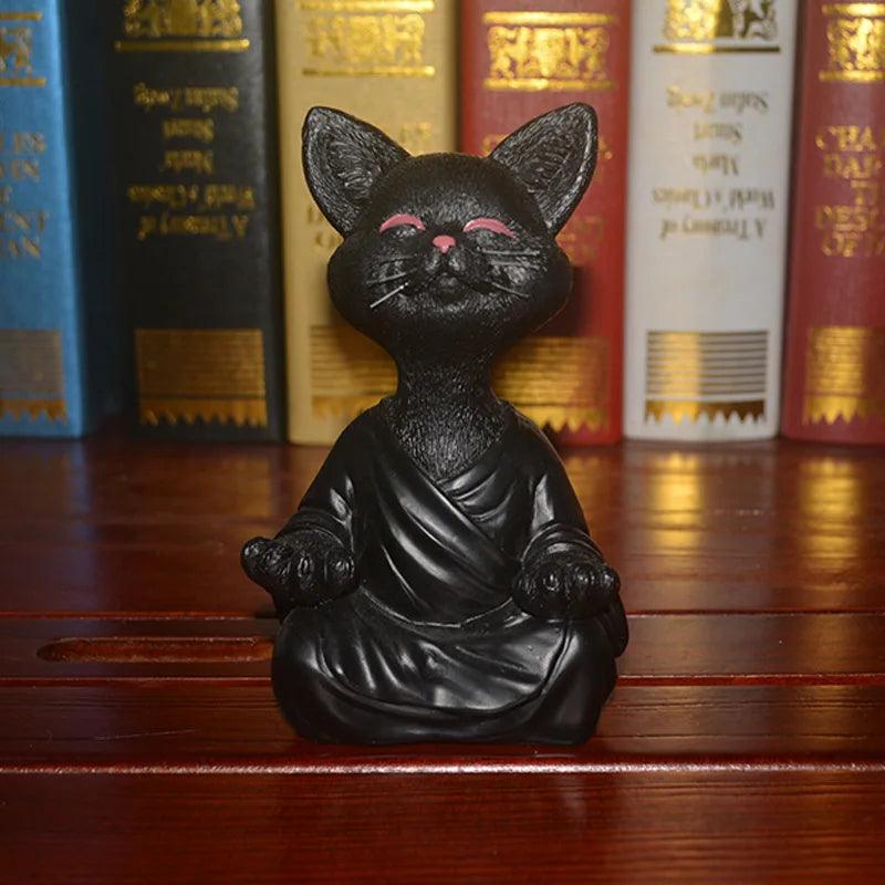 Whimsical Buddha Meditation Cat Figurines Ziggy's Pop Toy Shoppe