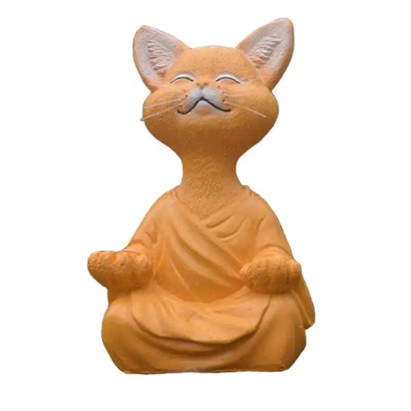 Whimsical Buddha Meditation Cat Figurines Ziggy's Pop Toy Shoppe