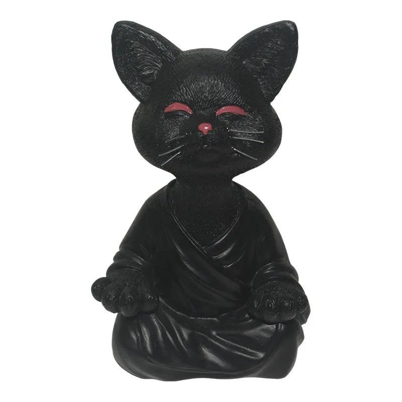 Whimsical Buddha Meditation Cat Figurines Ziggy's Pop Toy Shoppe