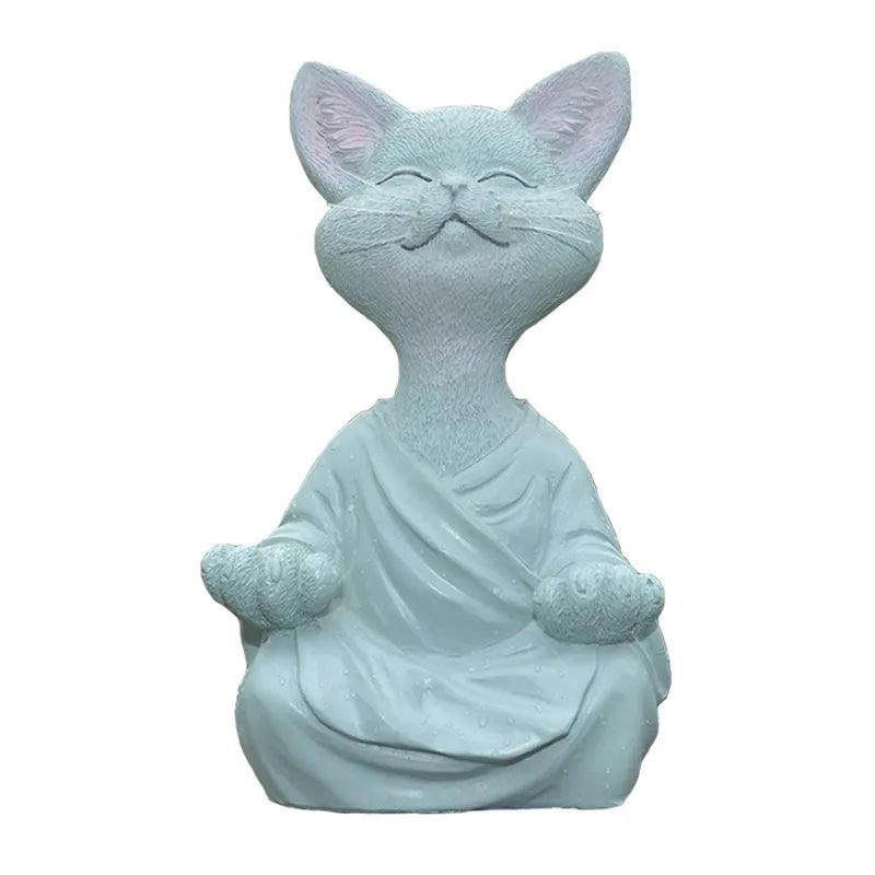 Whimsical Buddha Meditation Cat Figurines Ziggy's Pop Toy Shoppe