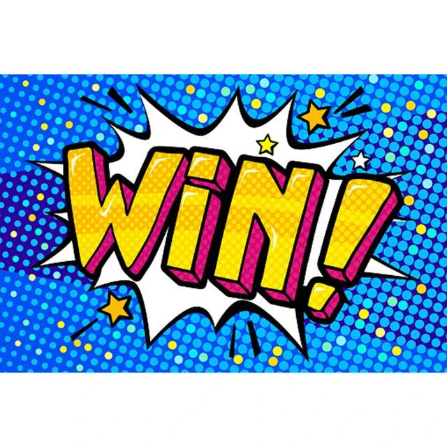 YOU WIN! Comic Style Canvas Painting Ziggy's Pop Toy Shoppe