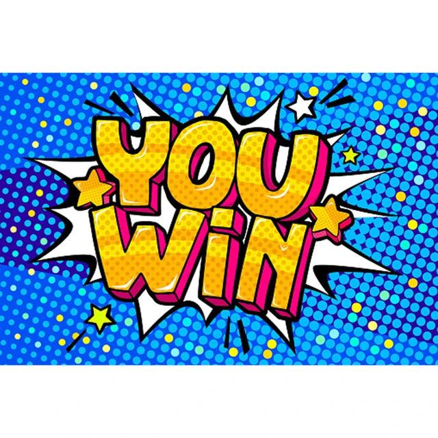 YOU WIN! Comic Style Canvas Painting Ziggy's Pop Toy Shoppe