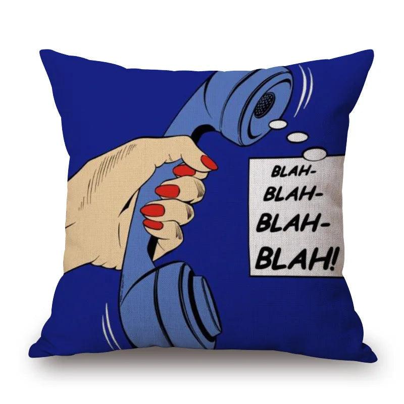 ZXZXOON Pop Art decorative throw pillow case 45x45cm Ziggy's Pop Toy Shoppe