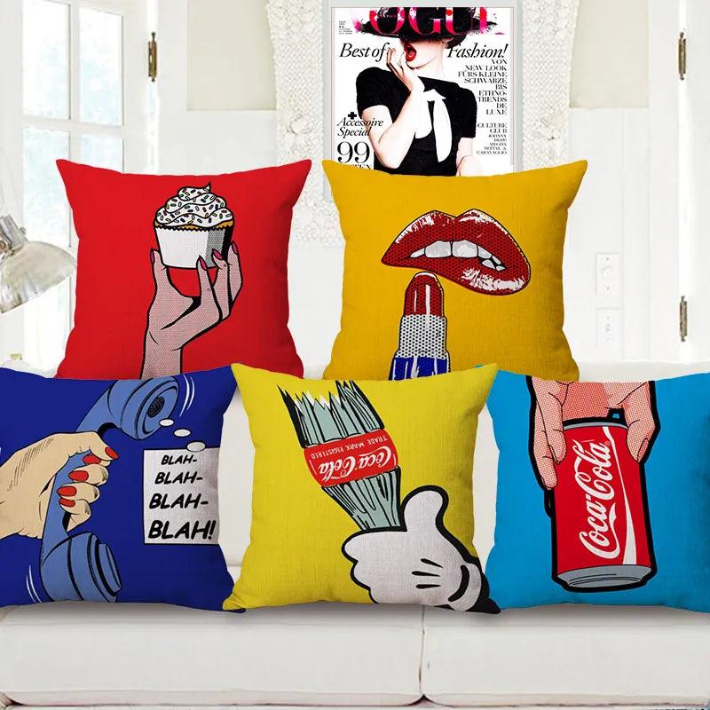 ZXZXOON Pop Art decorative throw pillow case 45x45cm Ziggy's Pop Toy Shoppe
