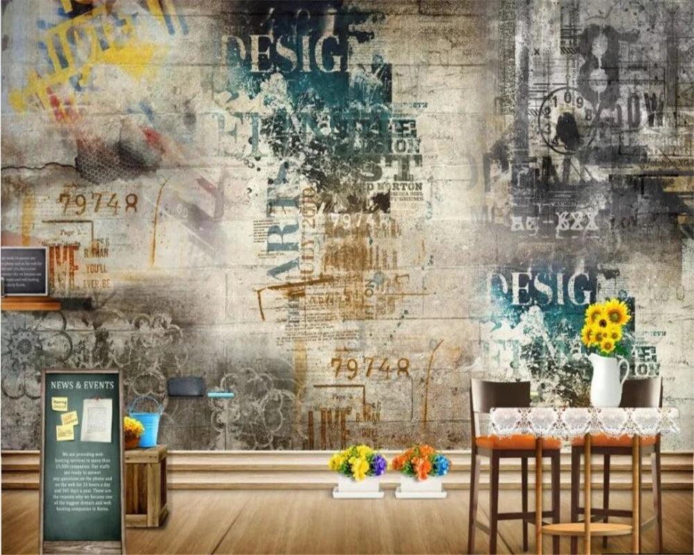 beibehang Custom Graffiti Grunge 3D Mural Ziggy's Pop Toy Shoppe
