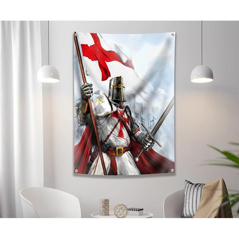 144 x 96cm Knight Templar Polyester Flag Ziggy's Pop Toy Shoppe