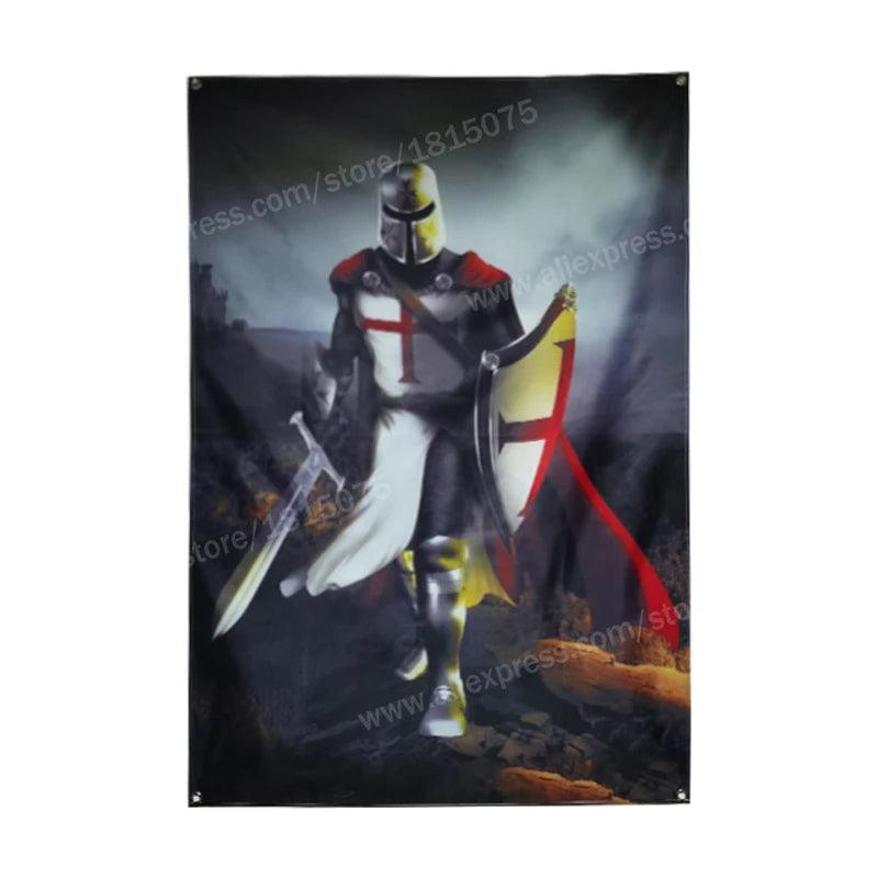 144 x 96cm Knight Templar Polyester Flag Ziggy's Pop Toy Shoppe