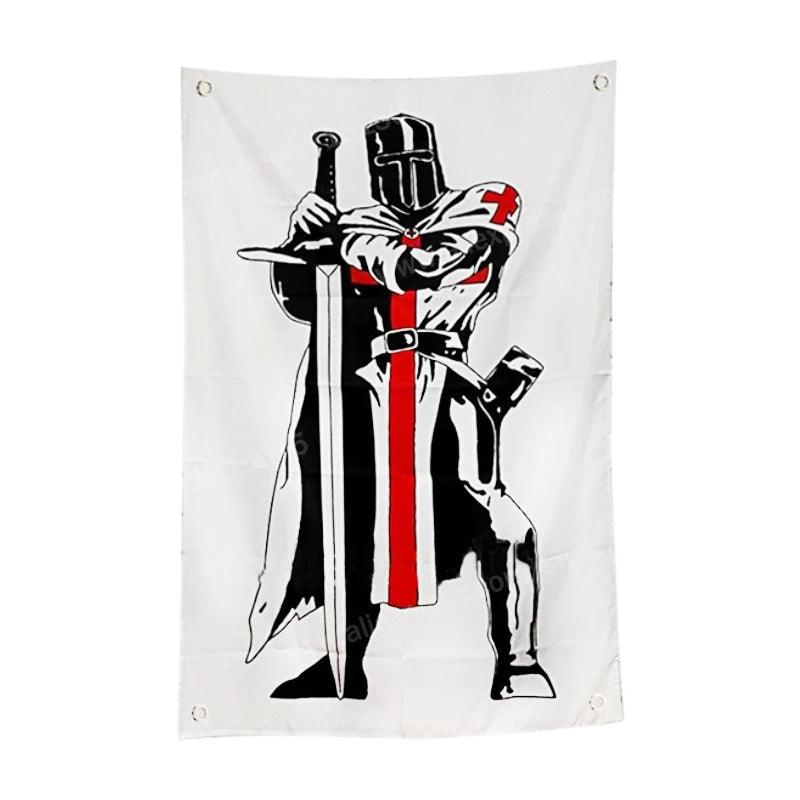 144 x 96cm Knight Templar Polyester Flag Ziggy's Pop Toy Shoppe