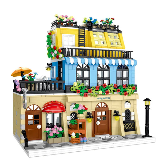 1464pcs Urban Street View Series City Hotel Building Blocks Ziggy's Pop Toy Shoppe