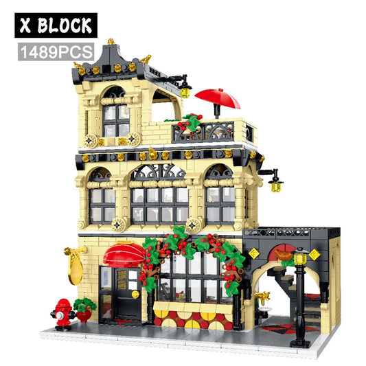 1489pcs Urban Street Series Creative City Restaurant Building Blocks Ziggy's Pop Toy Shoppe