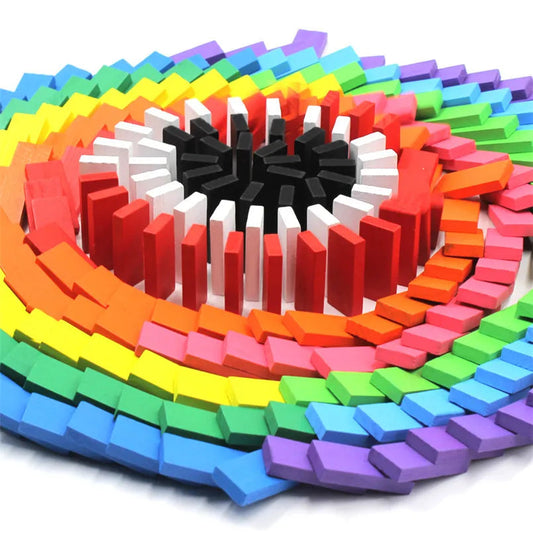 240pcs/set Rainbow Wooden Domino Toy Set Ziggy's Pop Toy Shoppe