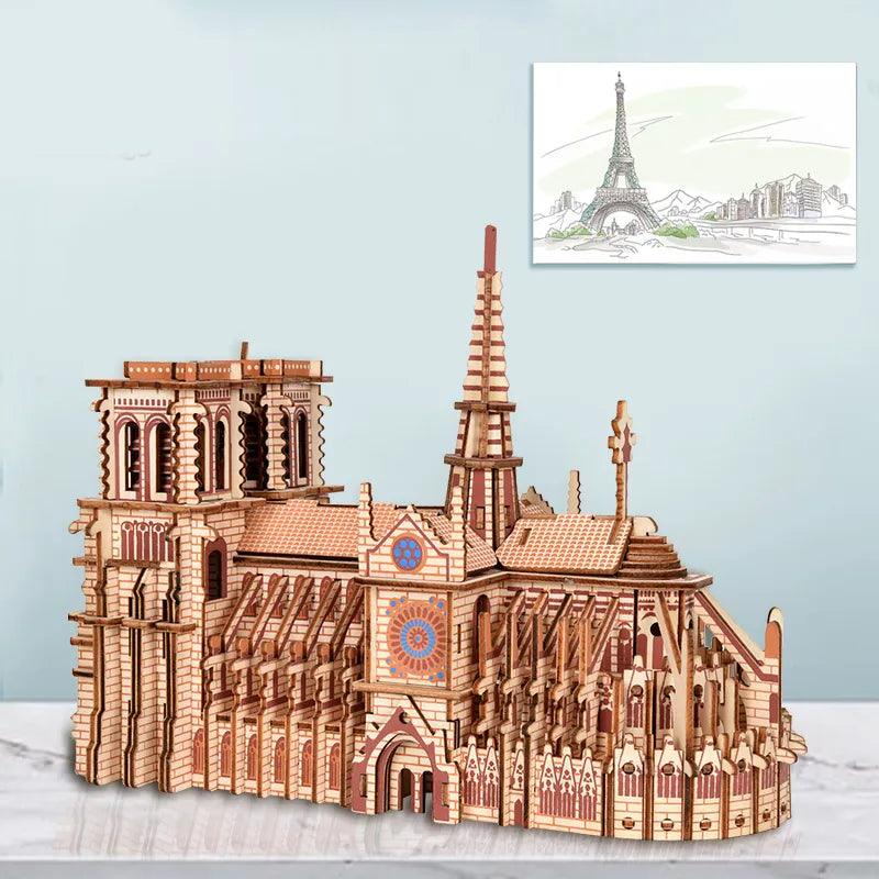 3D Wooden Notre Dame Cathedral Puzzle Ziggy's Pop Toy Shoppe