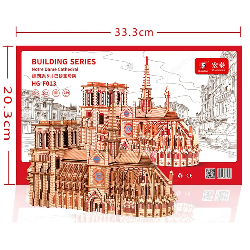 3D Wooden Notre Dame Cathedral Puzzle Ziggy's Pop Toy Shoppe