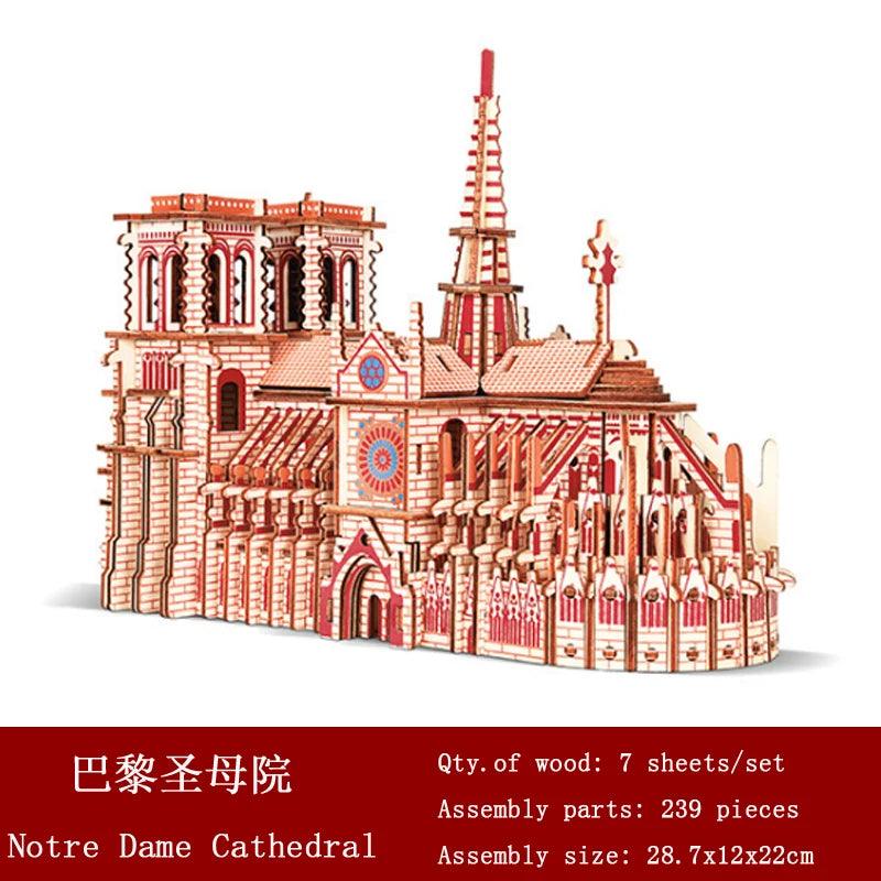 3D Wooden Notre Dame Cathedral Puzzle Ziggy's Pop Toy Shoppe