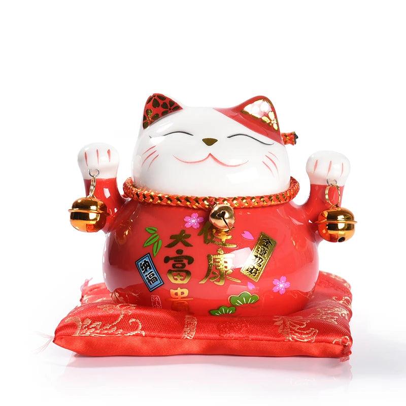 4.5 inch Ceramic Maneki Neko Lucky Cat Statue Ziggy's Pop Toy Shoppe