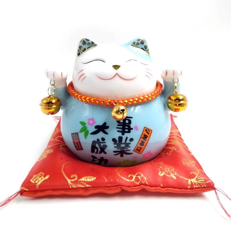 4.5 inch Ceramic Maneki Neko Lucky Cat Statue Ziggy's Pop Toy Shoppe