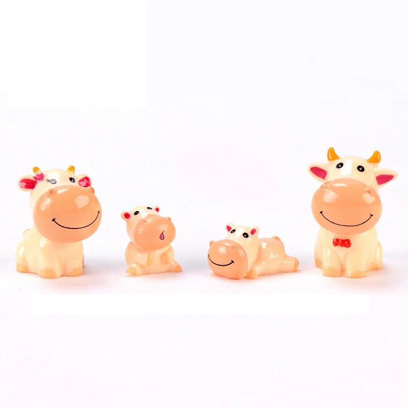 4-Piece Cute Cow Family Figurines for Home or Garden Ziggy's Pop Toy Shoppe
