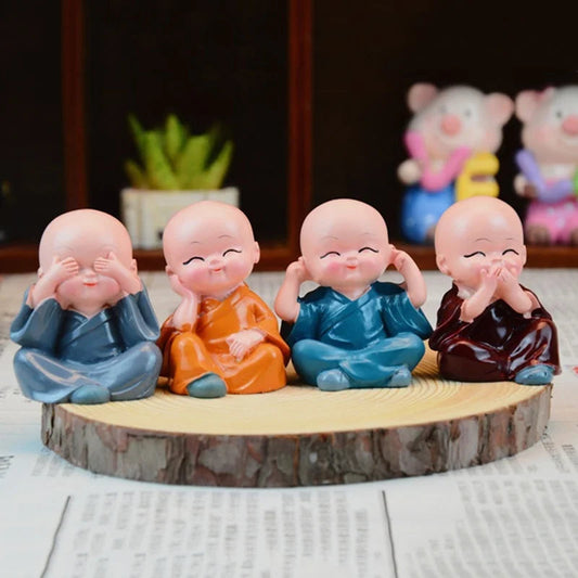 4-Piece Cute Monks Figurines Ziggy's Pop Toy Shoppe