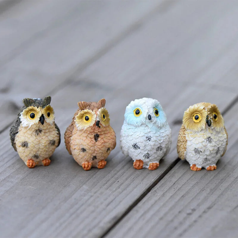 4-Piece Owl Figurines for Home or Garden Ziggy's Pop Toy Shoppe