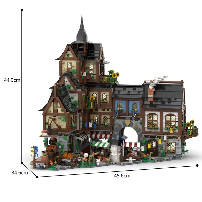 4745PCS City Architecture Medieval Town Centre Building Blocks Ziggy's Pop Toy Shoppe