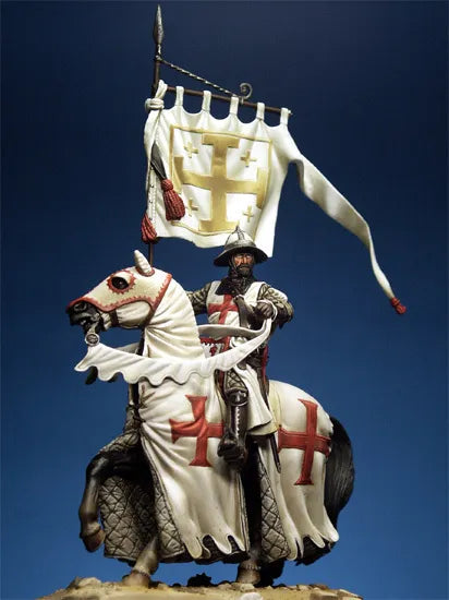 54mm Templar Knight on Horseback Resin Model Ziggy's Pop Toy Shoppe