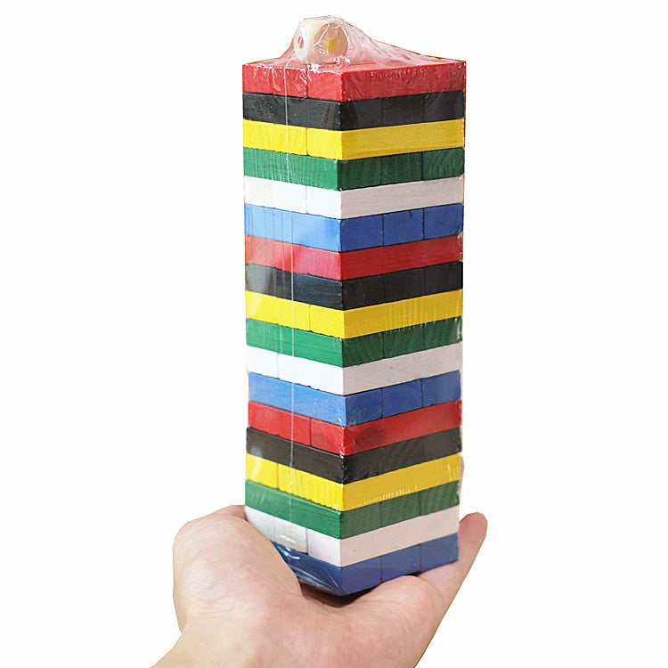 54pcs Wooden Tower Block Game Set Ziggy's Pop Toy Shoppe