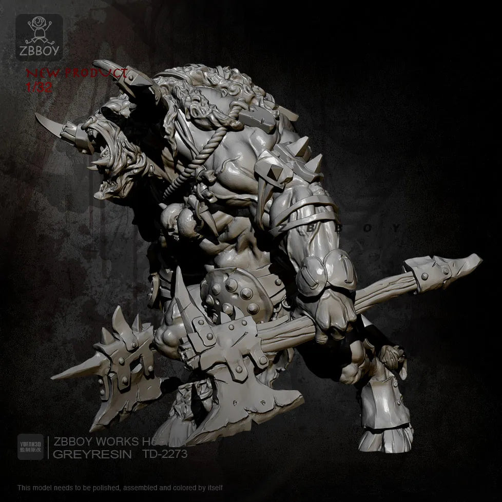 55mm Resin Minotaur with Double Axes Model Ziggy's Pop Toy Shoppe