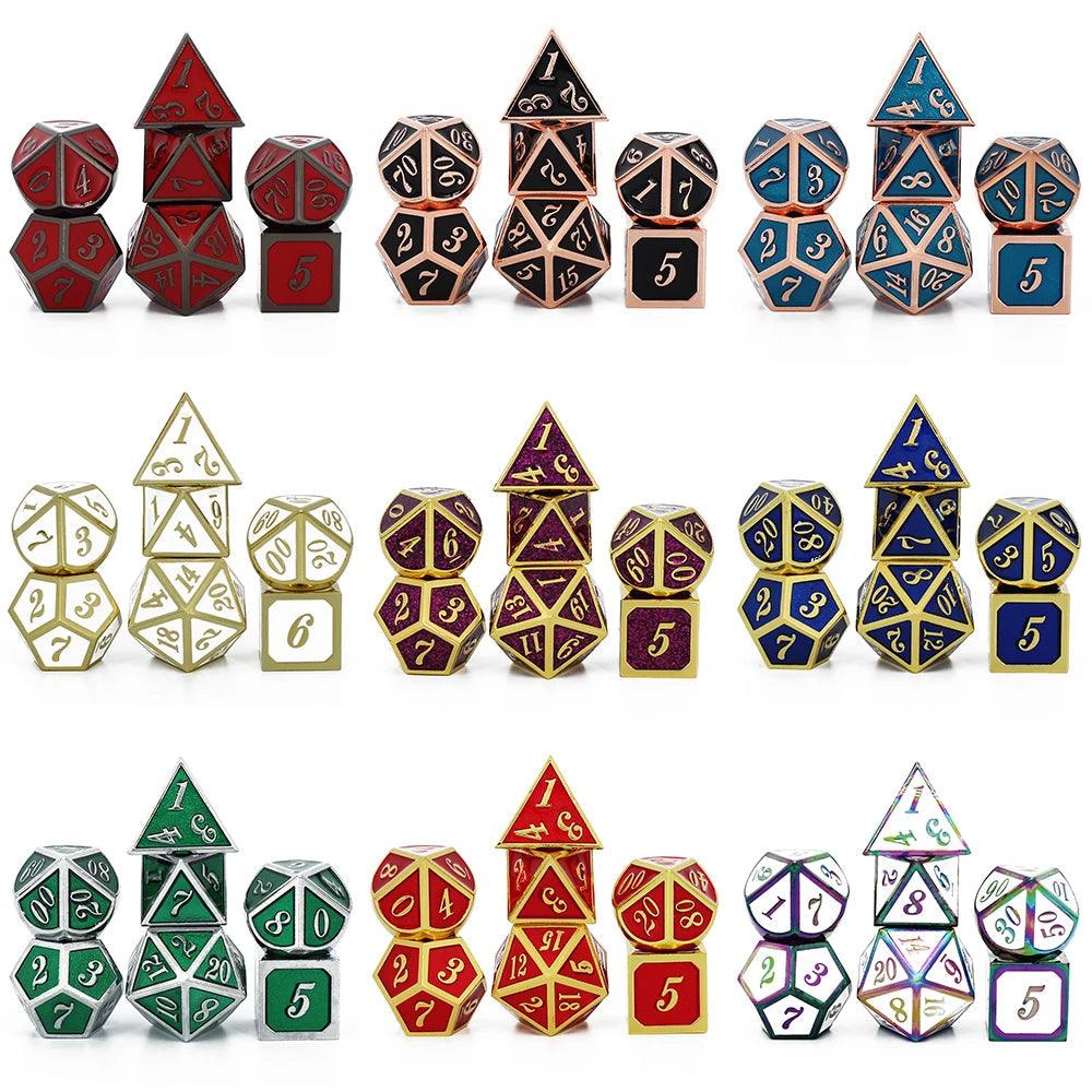 7pcs/set Metal Dice Set for Role Playing Games Ziggy's Pop Toy Shoppe