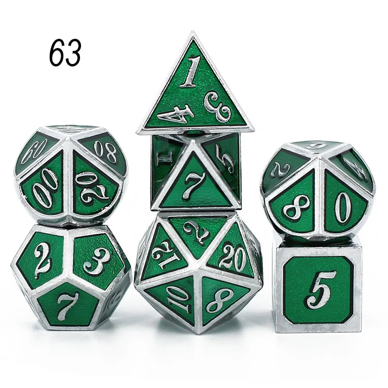7pcs/set Metal Dice Set for Role Playing Games Ziggy's Pop Toy Shoppe