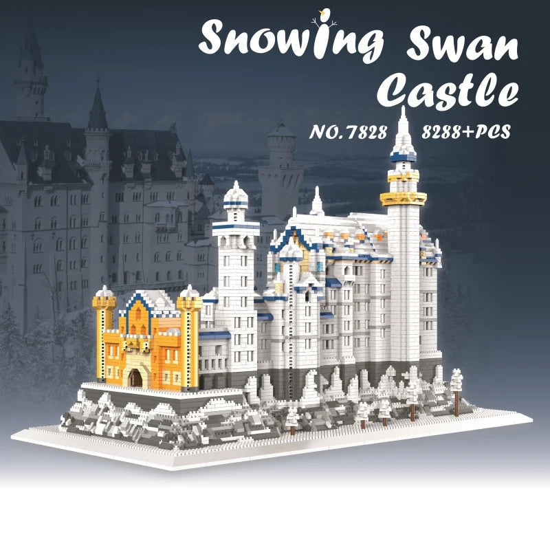 8828pcs+ Snowing Swan Castle Building Blocks - ZRK7828 Ziggy's Pop Toy Shoppe