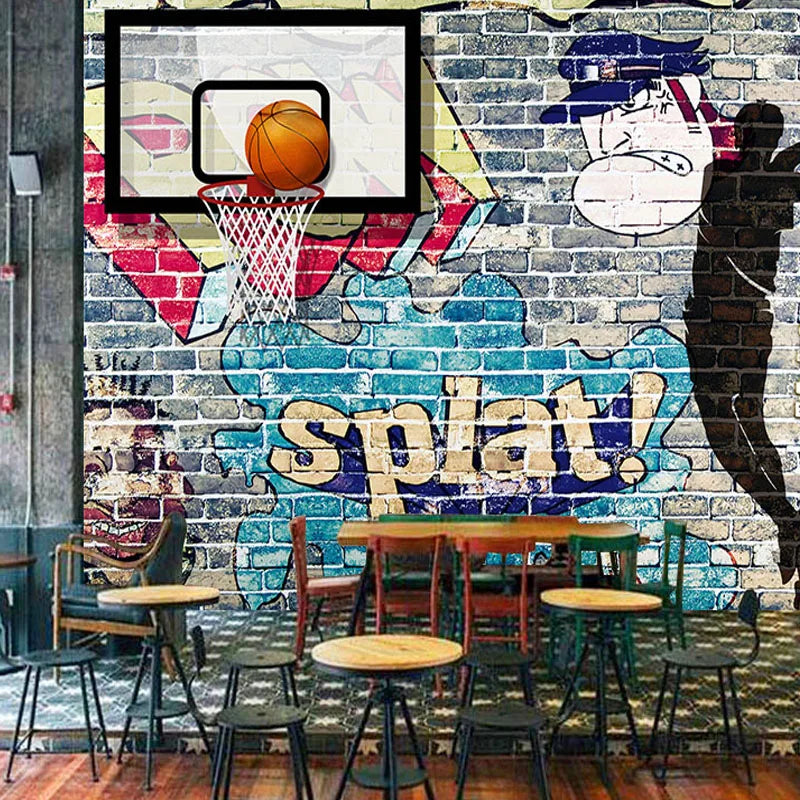 Abstract Graffiti Art Brick Wall Basketball Wall Mural Ziggy's Pop Toy Shoppe