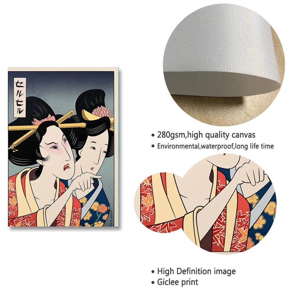 Ancient Japanese Lady Kneeling Print Ziggy's Pop Toy Shoppe