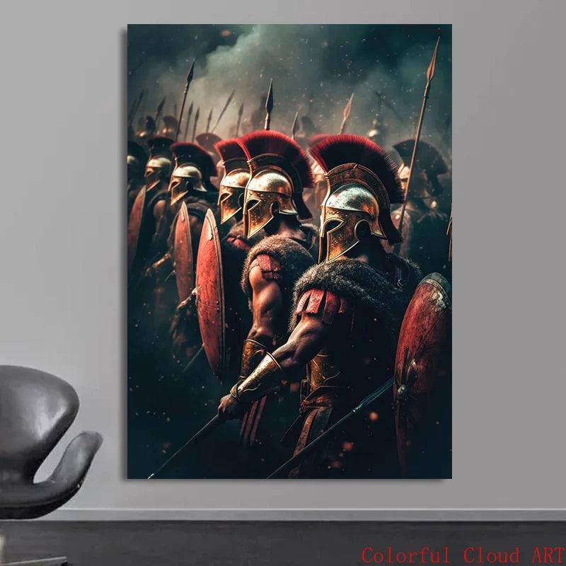 Ancient Spartan Warrior Motivational Quote Canvas Ziggy's Pop Toy Shoppe