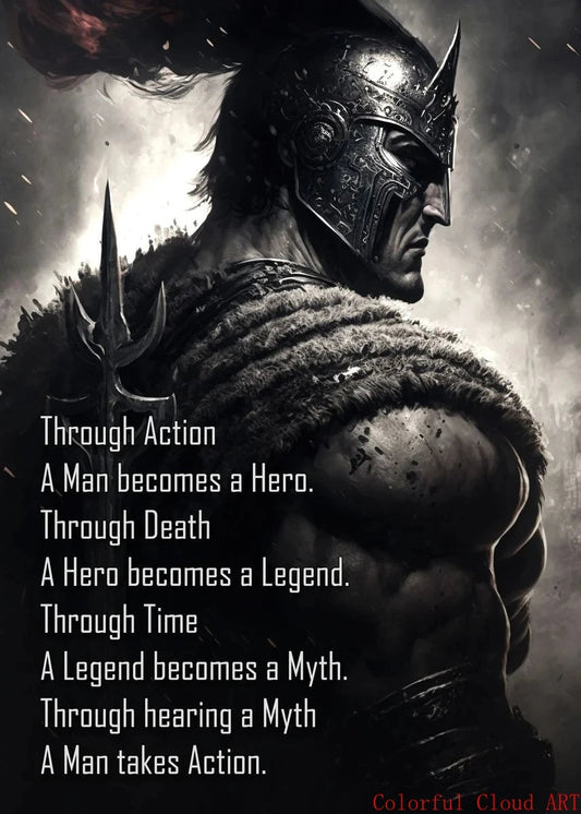 Ancient Spartan Warrior Motivational Quote Canvas Ziggy's Pop Toy Shoppe
