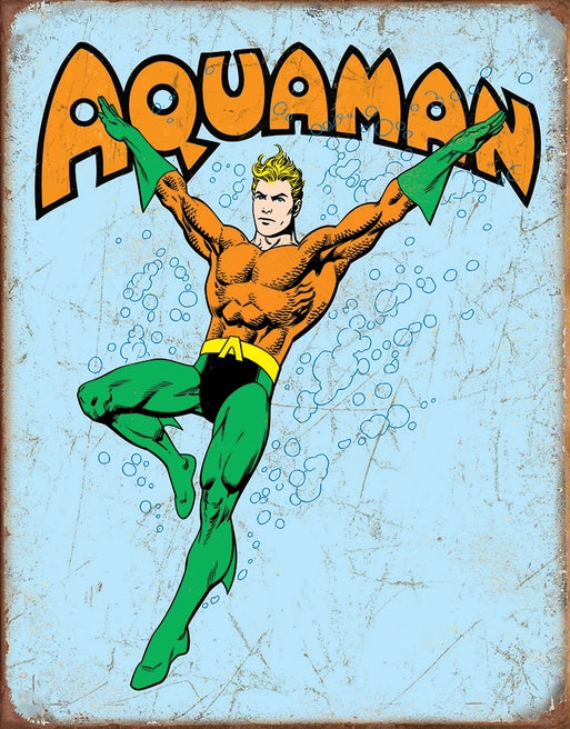Aquaman Retro Tin Sign Ziggy's Pop Toy Shoppe