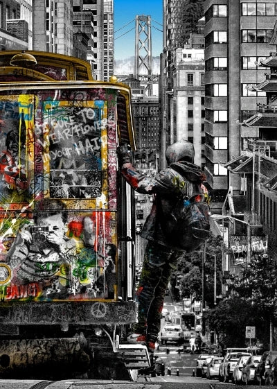 Banksy Street Landscape of London City Canvas Ziggy's Pop Toy Shoppe