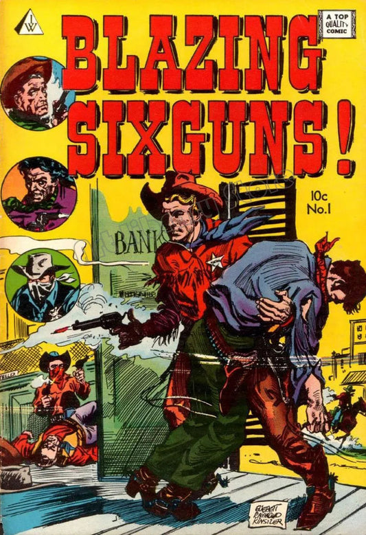Blazing Sixguns Vintage Comic Book Cover Art Ziggy's Pop Toy Shoppe